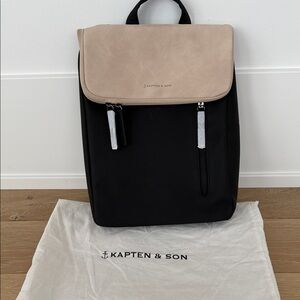 Kapten & Son Black and Tan Backpack